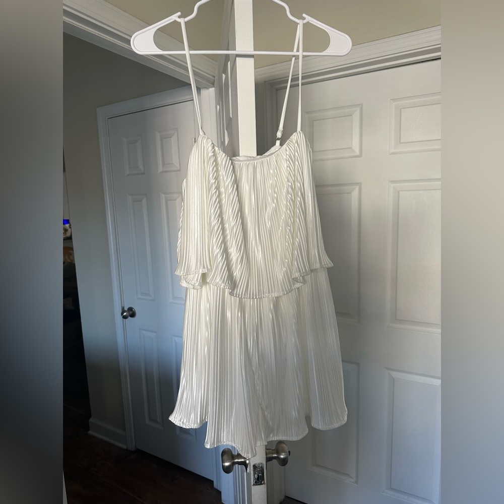 White Pleated Romper